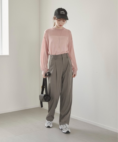 ニット セーター スパンコールボリュームスリーブ ニット レディース ANGIE ニット セーター ボリュームスリーブ シアー ニット（ラメ