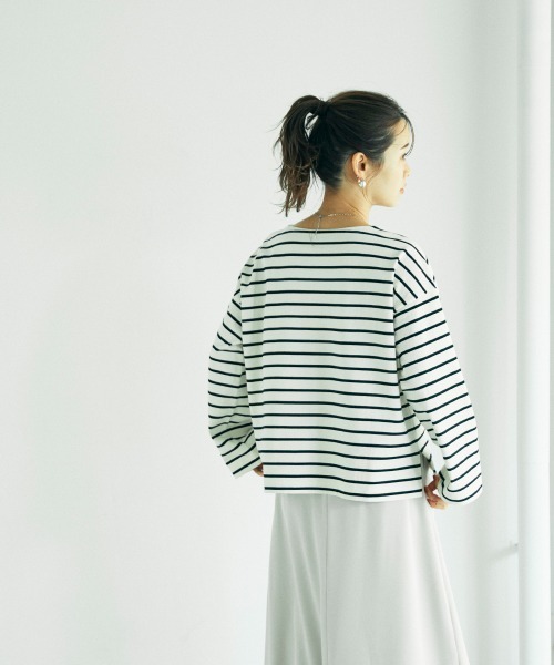 tシャツ ハイカウントボーダー カットソー レディース ボーダー柄カットソー（2239030）｜HYKE(ハイク）｜WOMEN'S