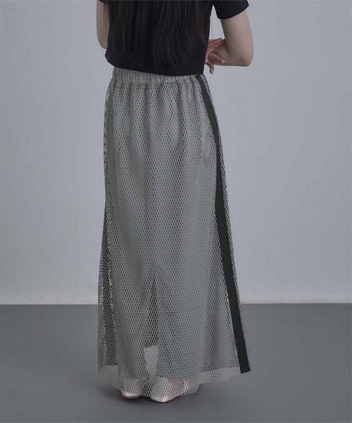 関税送料込SPORTMAX  RETEラインストーン ミディスカート miette スカート サイドラインメッシュスカート : ZOZOTOWN