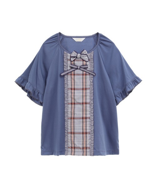 【新品】ピンクハウス 半袖カットソー チェック PINK HOUSE tシャツ オリジナルチェック×ギンガムチェック使い