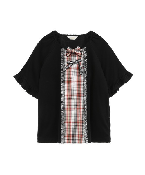 【新品】ピンクハウス 半袖カットソー チェック PINK HOUSE tシャツ オリジナルチェック×ギンガムチェック使い