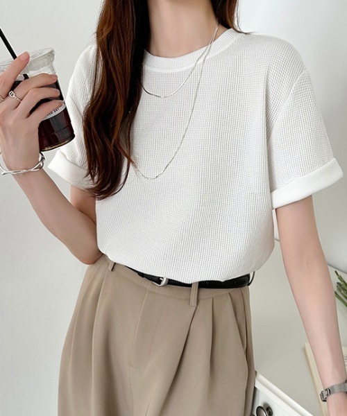 COCOMOMO tシャツ 「2タイプ×カラー展開あり」 ワッフルTシャツ 半袖 T