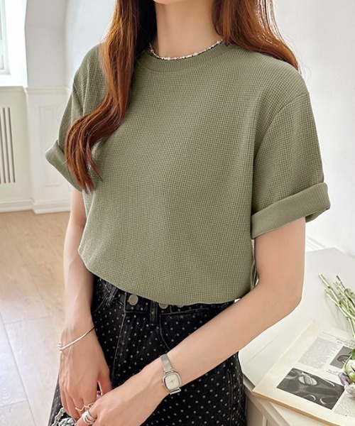 トモコイズミ FRILL POCKET T-SHIRT ラッフルTシャツ　半袖 COCOMOMO tシャツ 「2タイプ×カラー展開あり」 ワッフルTシャツ 半袖 T