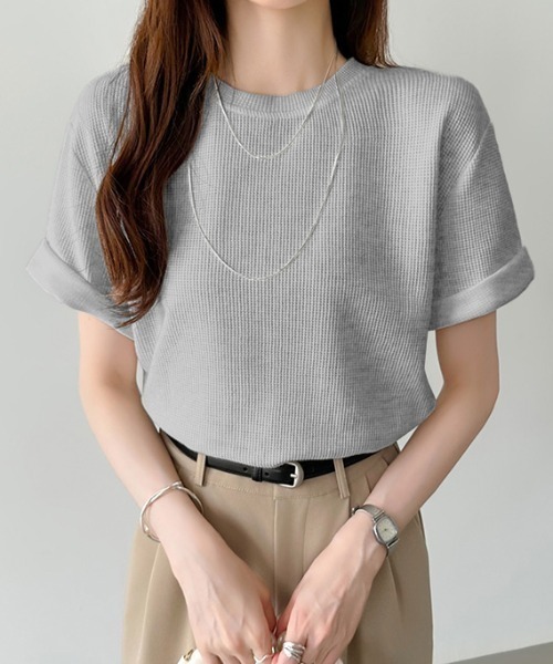 COCOMOMO tシャツ 「2タイプ×カラー展開あり」 ワッフルTシャツ 半袖 T