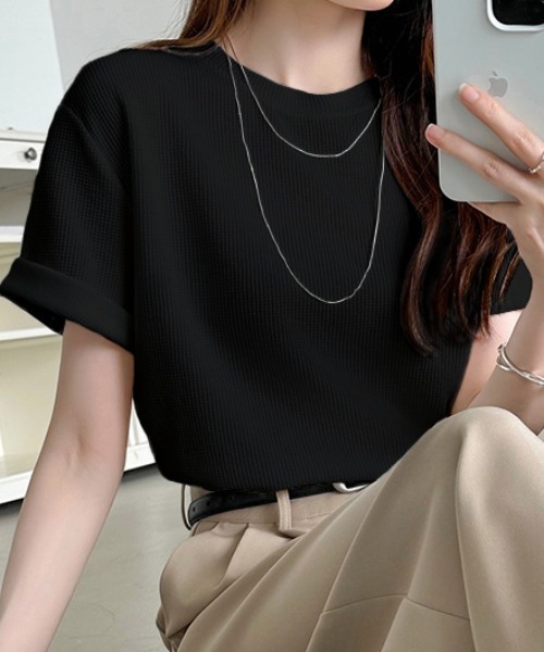 COCOMOMO tシャツ 「2タイプ×カラー展開あり」 ワッフルTシャツ 半袖 T