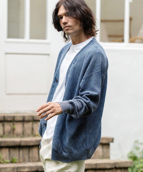 CAMBIO（カンビオ） カーディガン mcg3494-Stonewashed Waffle Knit