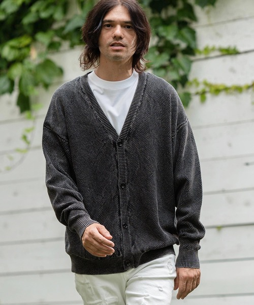 CAMBIO（カンビオ） カーディガン mcg3494-Stonewashed Waffle Knit