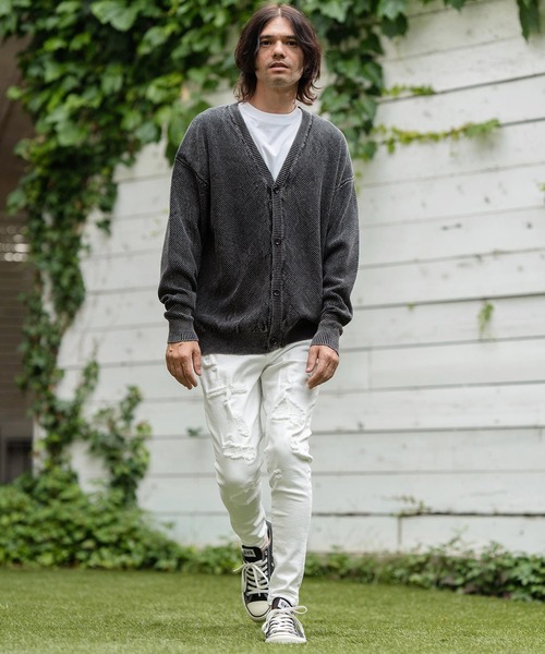 CAMBIO（カンビオ） カーディガン mcg3494-Stonewashed Waffle Knit