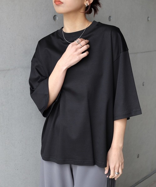 evernavy tシャツ シルケットオーバーサイズTシャツ レディース