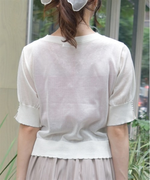 新品タグ付き axes femme カーデ カーディガン axes femme カーディガン サイド編み上げニットカーデ