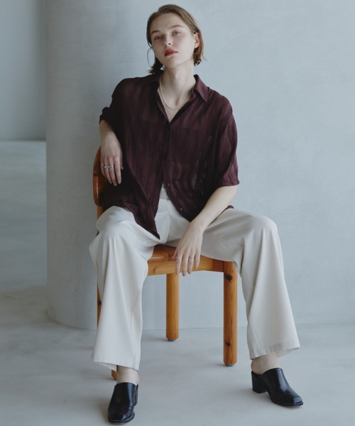 45R ダークマドラスのイージースラックスショートパンツWOMAN 45R ダークマドラスのイージースラックスショートパンツWOMAN