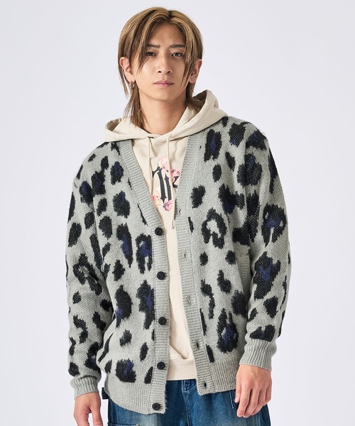 RE730 カーディガン 「RE730」モヘアタッチ/総柄ジャガード オーバー