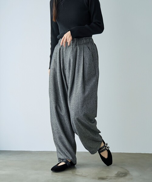 RONEL パンツ ネップツイードバルーンパンツ レディース : ZOZOTOWN