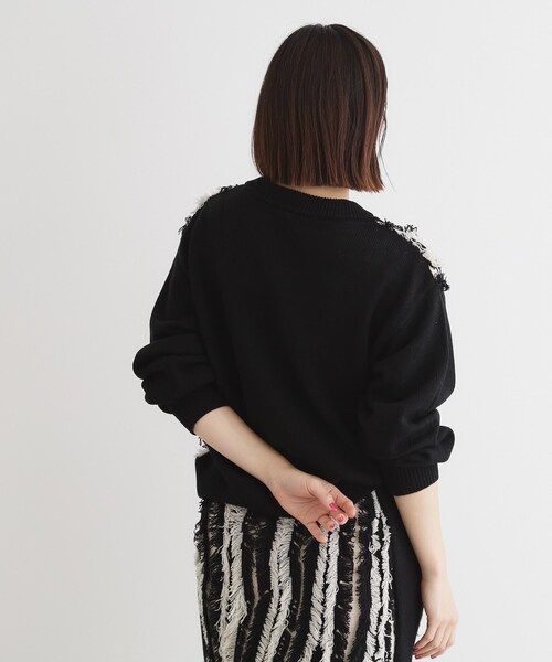 THE SHOP TK ニット セーター 「セットアップ可」フリンジニット