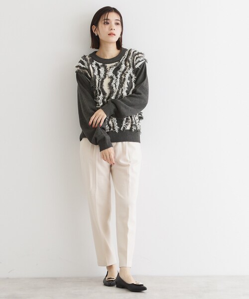 ニット セーター 「セットアップ可」フリンジニットプルオーバー/洗える レディース THE SHOP TK ニット セーター 「セットアップ可」フリンジニット