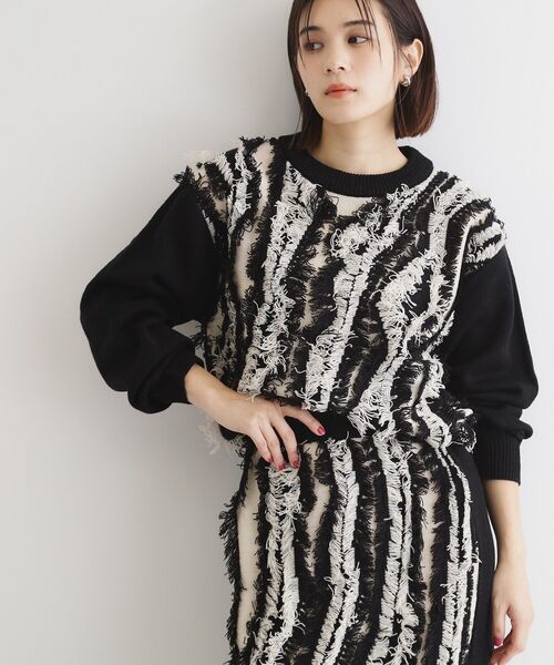 ニット セーター 「セットアップ可」フリンジニットプルオーバー/洗える レディース THE SHOP TK ニット セーター 「セットアップ可」フリンジニット
