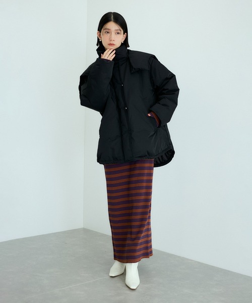 ■美品ADAM ET ROPE’サステナブルALLIED パファーラペルコートF ADAM ET ROPE'（アダムエロペ）の「【サステナブル】ALLIEDパファー