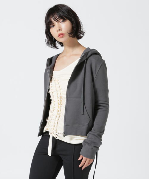 パーカー NACHE/ナチェ/CROPPED HOODIE ZIP-UP レディース