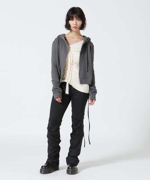 ナチェ NACHE ジップアップパーカー ショート丈 NACHE パーカー NACHE/ナチェ/CROPPED HOODIE ZIP-UP レディース