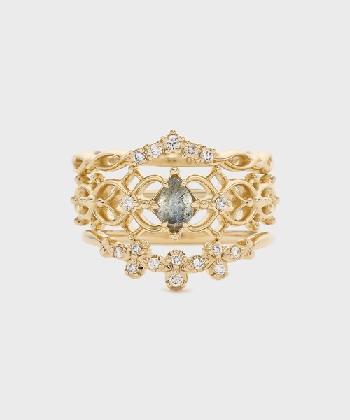 指輪 リング 「Pocket Ring」K10ダイヤモンドピンキーリング レディースの画像