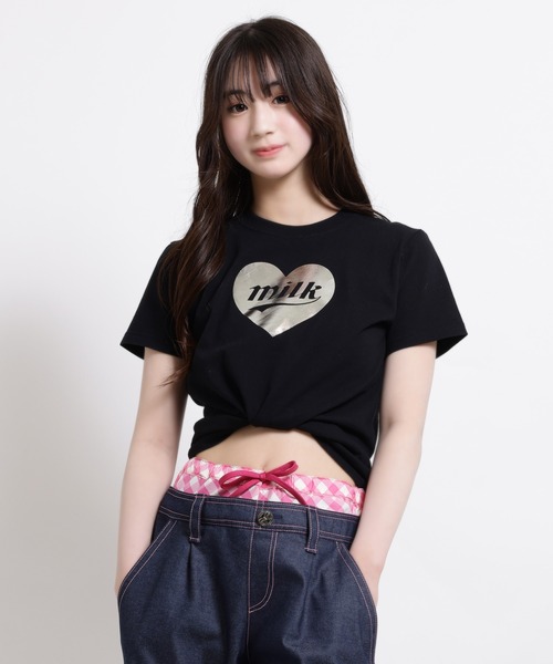 tシャツ メタリックロゴ Tシャツ レディース