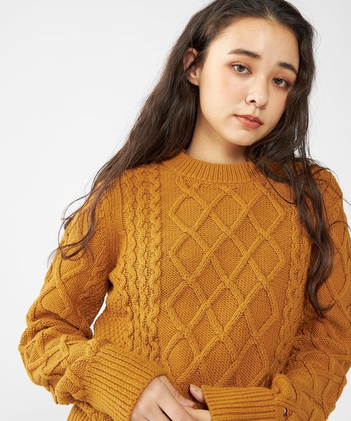 ニット セーター W CABLE PETIT C- NK SWEATER レディース