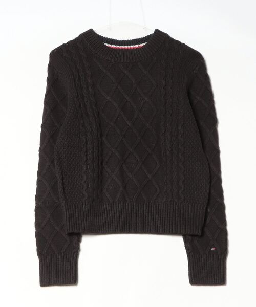TOMMY HILFIGER ニット セーター W CABLE PETIT C- NK SWEATER