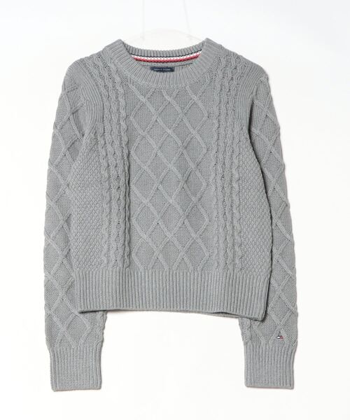 ニット セーター W CABLE PETIT C- NK SWEATER レディース TOMMY HILFIGER ニット セーター W CABLE PETIT C- NK SWEATER