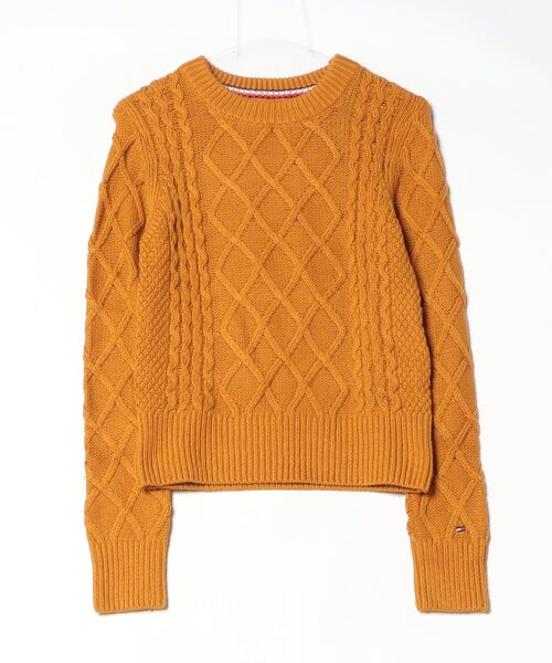 ニット セーター W CABLE PETIT C- NK SWEATER レディース TOMMY HILFIGER ニット セーター W CABLE PETIT C- NK SWEATER