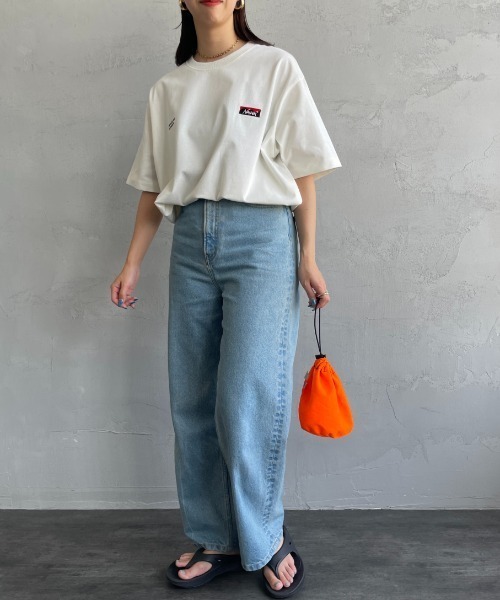 tシャツ 「NANGA/ナンガ」 別注 ブランドロゴ刺繍 ショートスリーブTシャツ レディース メンズ NANGA/ナンガ] 別注 ブランドロゴ刺繍 ショートスリーブTシャツ