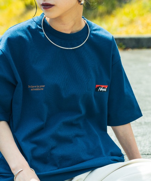 tシャツ 「NANGA/ナンガ」 別注 ブランドロゴ刺繍 ショートスリーブTシャツ レディース メンズ NANGA/ナンガ] 別注 ブランドロゴ刺繍 ショートスリーブTシャツ