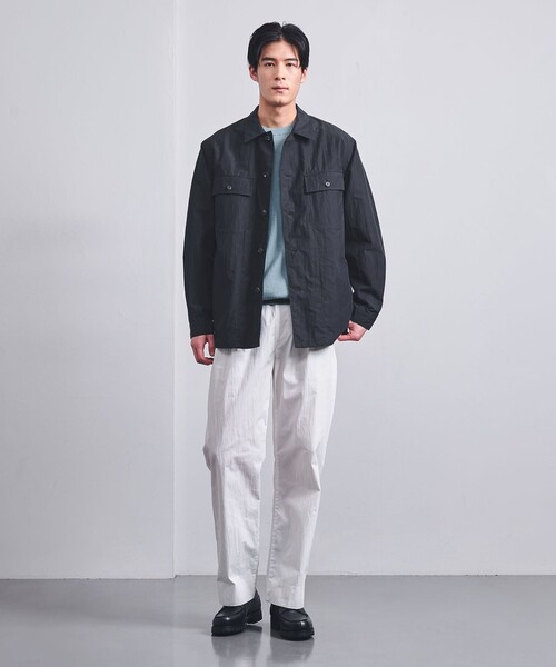 UNITED ARROWS シャツ ナイロン コットン ミリタリー オーバー