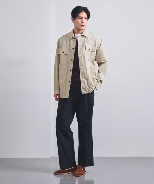 UNITED ARROWS シャツ ナイロン コットン ミリタリー オーバー