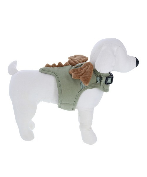 LOULOU 犬用ハーネス 恐竜柄 Sサイズ、Mサイズ Calulu（カルル） 犬 服 Calulu/なりきり恐竜ハーネス/犬具/Sサイズ
