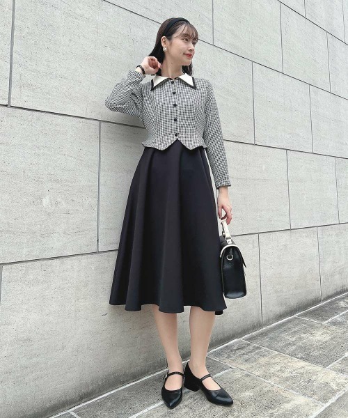 an another angelus　ワンピース　未使用品　フィント an another angelus】レース使いビッグカラーロングワンピース