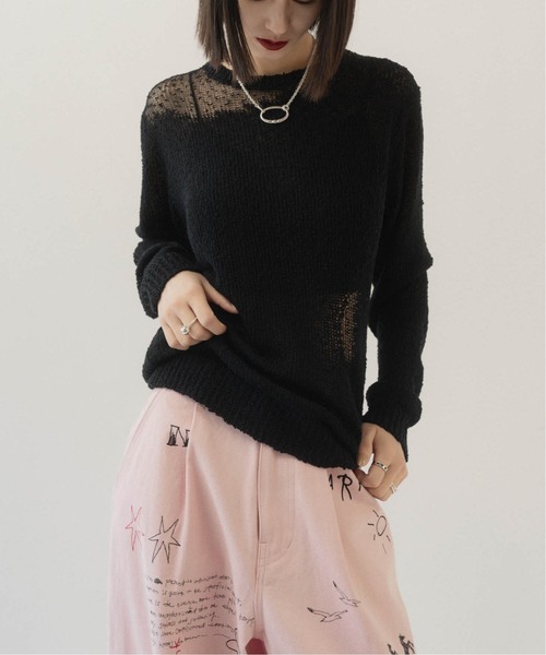 ニット セーター damage knit pullover レディース
