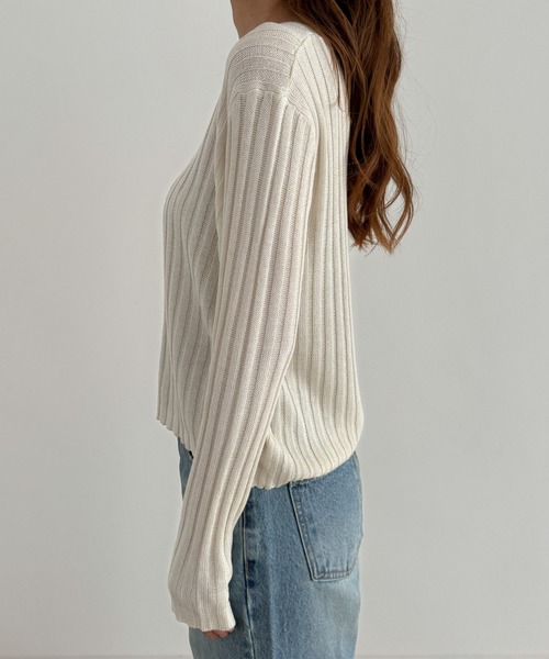 CANAL JEAN カーディガン El mar レーヨンキーネック