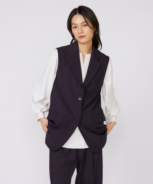 INED ジャケット テーラードジャケット TRストレッチカラーレス