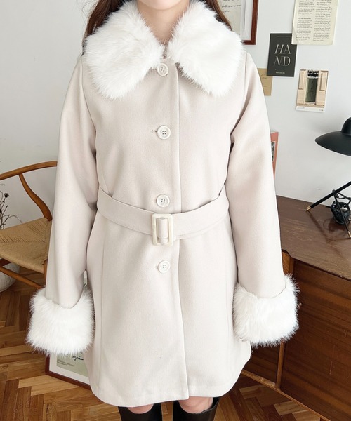 美品 ミースロエ ミドル丈ステンカラーコート 上質ウール 完売品 ホワイト moment+ ステンカラーコート コート ニットメルトン2WAYアレンジカラー