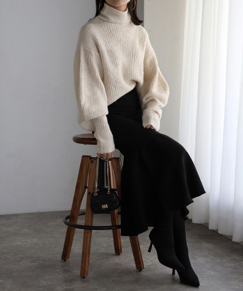 「Bonjour Sagan」 タートルネックニット FREE ホワイト レディース_画像2