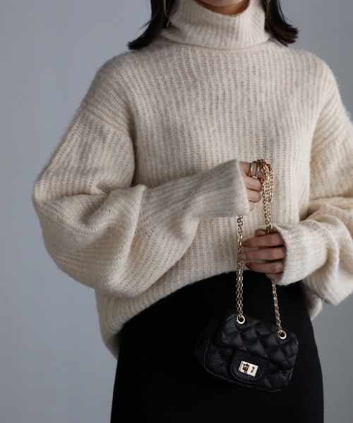 「Bonjour Sagan」 タートルネックニット FREE ホワイト レディース_画像9