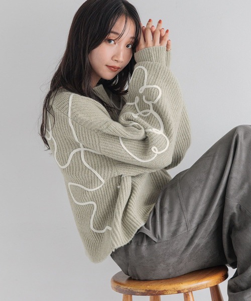 LOWRYS FARM（ローリーズファーム） 長袖ニット FREE グリーン