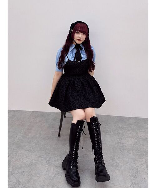 【極美品】cen. ジャガード　 チュニック　セレモニー　日本製　ブラック 極美品】cen. ジャガード チュニック セレモニー 日本製