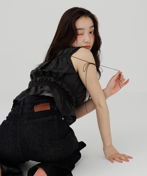 ブラウス シャツ shirring blouse（シャーリングブラウス） レディースの画像