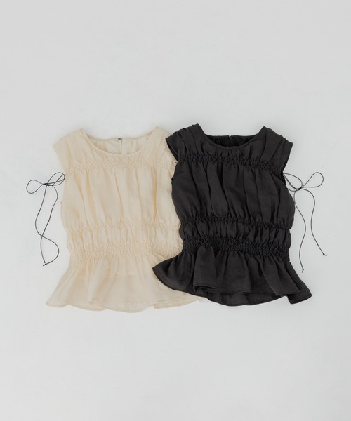 ブラウス シャツ shirring blouse（シャーリングブラウス） レディースの画像