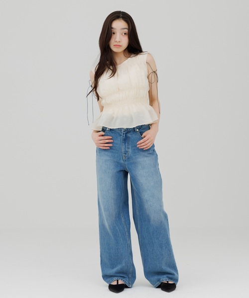 ブラウス シャツ shirring blouse（シャーリングブラウス） レディースの画像
