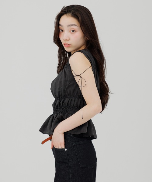 ブラウス シャツ shirring blouse（シャーリングブラウス） レディースの画像