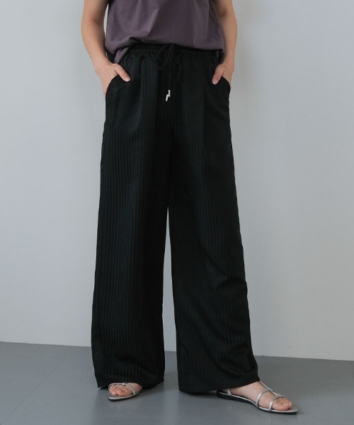 ワイドパンツ パンツ ストライプイージーパンツ レディース : ZOZOTOWN