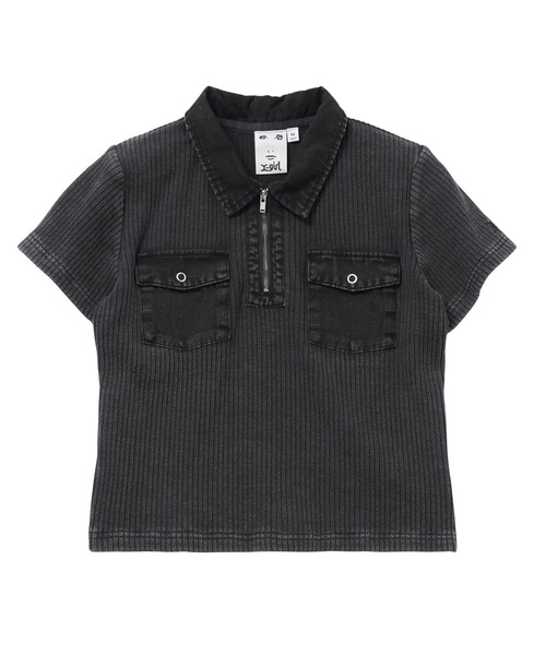 X-girl ポロシャツ シャツ X-girl ポロシャツ ポロ FADED WOVEN MIX TOP レディース