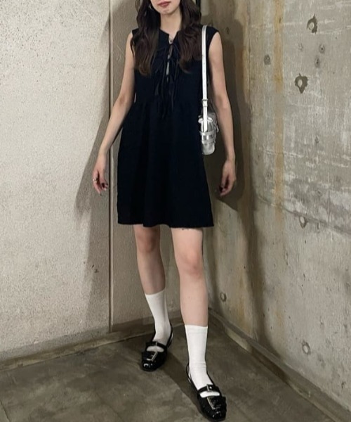 SLY（スライ） ワンピース FLOATING CLOTH RIBBON N/S S/OP